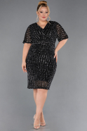 Robe De Invitation Grande Taille Midi Noir ABK2704