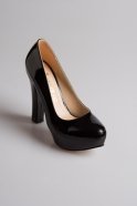 Chaussures De Soirée En Cuir Verni Noir MJ3009