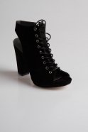 Chaussures De Soirée En Daim Noir PK6320