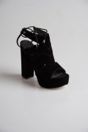 Chaussures De Soirée En Daim Noir PK7325