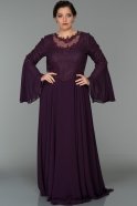 Robes À Taille Large Longue Prune S4485