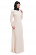 Robe De Soirée Hijab Blanc S4089