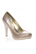 Chaussures De Soirée En Satin Gold AK577-1811