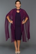 Robe Grande Taille Courte Violet ABK013