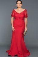Robe Grande Taille Longue Rouge ABU037