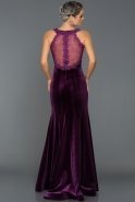 Robe De Soirée Longue En Velours Pourpre GG7008