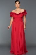 Robe Grande Taille Longue Rouge ABU074