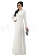 Robe De Soirée Hijab Blanc S3604