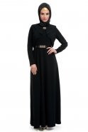Robe De Soirée Hijab Noir T2242
