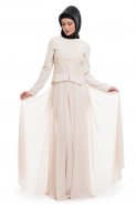 Robe De Soirée Hijab Blanc S9030