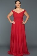 Robe Grande Taille Longue Rouge ABU354
