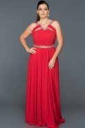 Robe Grande Taille Longue Rouge ABU103