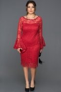 Robe Grande Taille Courte Rouge ABK022