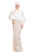 Robe De Soirée Hijab Blanc S4086