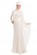 Robe De Soirée Hijab Blanc S4078