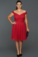 Robe Grande Taille Courte Rouge ABK008
