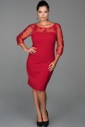 Robe Grande Taille Courte Rouge ABK103