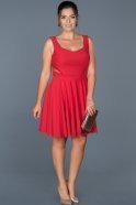 Robe Grande Taille Courte Rouge ABK003