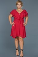 Robe Grande Taille Courte Rouge ABK273