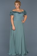 Robe Grande Taille Longue Turquoise ABU074