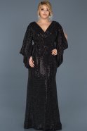 Robe Grande Taille Longue Noir ABU593