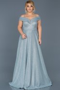 Robe Grande Taille Longue Turquoise ABU590