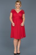 Robe Grande Taille Courte Rouge ABK306