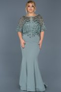 Robe Grande Taille Longue Turquoise ABU222