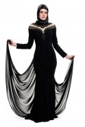 Robe De Soirée Hijab Noir K4349377