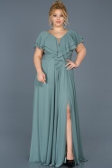 Robe Grande Taille Longue Turquoise ABU032