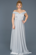 Robe Grande Taille Longue Argent ABU466