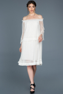 Robe de Soirée Courte Blanc ABK460
