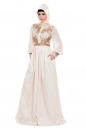 Robe De Soirée Hijab Blanc S3955