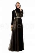Robe De Soirée Hijab Noir S3882