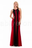 Robe De Soirée Longue Noir-Rouge C6169