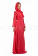 Robe De Soirée Hijab Corail S3844