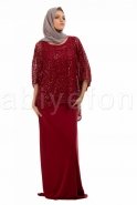 Robe De Soirée Hijab Rouge Bordeaux S3818