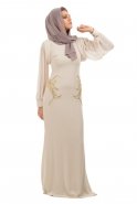 Robe De Soirée Hijab Blanc S3670