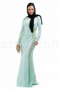 Robe De Soirée Hijab Vert D'eau S3846