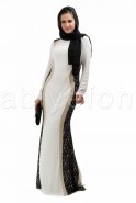 Robe De Soirée Hijab Blanc S3846