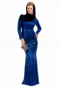 Robe De Soirée Hijab Sax Bleu C6109
