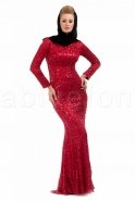 Robe De Soirée Hijab Rouge C6109