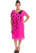 Robes À Taille Large Courte Fuchsia ALY6384