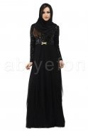 Robe De Soirée Hijab Noir S3608