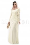 Robe De Soirée Hijab Blanc S3472