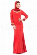 Robe De Soirée Hijab Rouge C6068