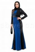 Robe De Soirée Hijab Sax Bleu C6093
