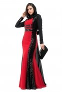 Robe De Soirée Hijab Rouge C6093