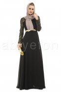 Robe De Soirée Hijab Noir S3674