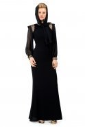 Robe De Soirée Hijab Noir S3544